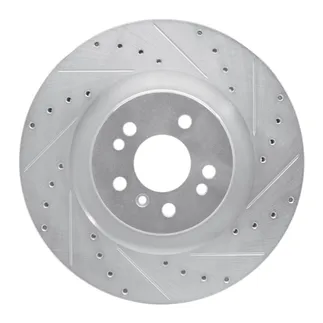 R1 Concepts EDZ-63130R Brake Rotor Drilled and Slotted Silver